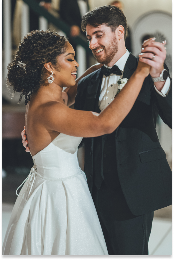 Zach and his wife dancing at their wedding