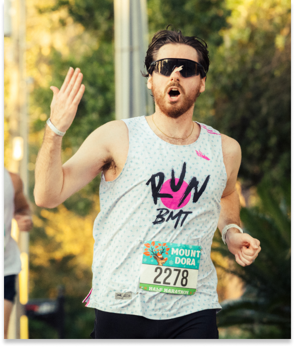 Zach running the Mount Dora half marathon